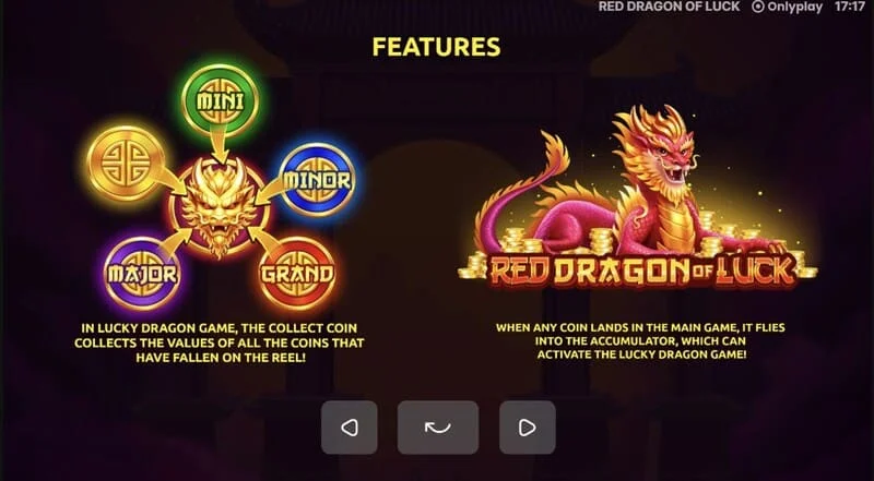 Red Dragon of Luck - ჯეკპოტები Mini, Minor, Major და Grand